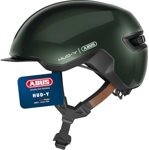 ABUS Urban Helm HUD-Y à LED arrière magnétique Rechargeable & Fermeture magnétique - Casque de vélo Cool pour Usage Quotidien - pour Hommes et Femmes