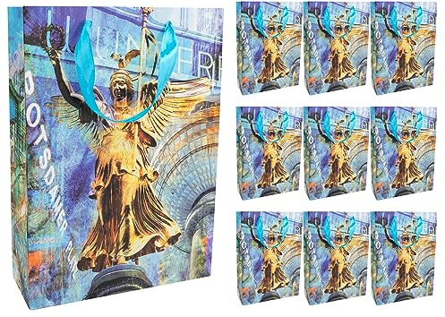 Idena 30406-10 - Geschenktüten Berlin, 10 Stück, 25 x 8,5 x 34,5 cm, Papiertüten, Geschenktaschen