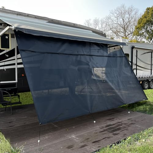 SHADEPLUS Wohnmobil-Markise mit Reißverschluss, 2,4 x 40,6 cm, schwarzes Netzgewebe, universeller Wohnwagen-Vorzelt, verbessert Schatten und Privatsphäre