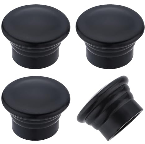 GORGECRAFT 4Stk Gardinenstangenabdeckungen Schwarze Vorhang-Endstücke Endkappen 28mm Kunststoff-Säulenform Vorhang-Ersatz Dekorative Stangen-Endstücke Köpfe Für Zuhause Vorhang Römische Stangen Dekor