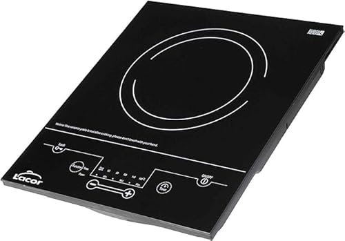 Suinga Piano cottura in vetroceramica a induzione, potenza 2000 W, con 6 livelli di potenza, colore nero