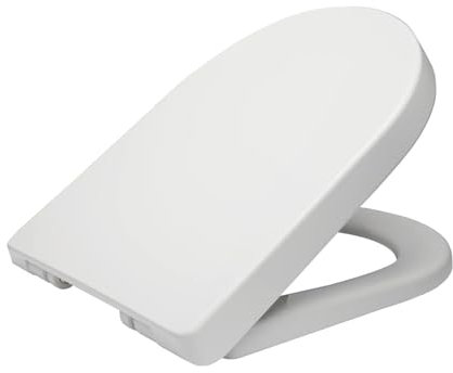 Giural Toilettendeckel, WC Sitz Mit Absenkautomatik, Klodeckel Klobrille Mit Quick-Release-Funktion, D-Form-Toilettensitz,34 * 42cm