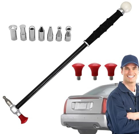 Teksome Marteau de débosselage, marteau de débosselage - Marteau de débosselage automatique 11 pièces,Débosseleur de voiture, marteau de débosselage, manche long, multifonctionnel pour voiture, cuir,