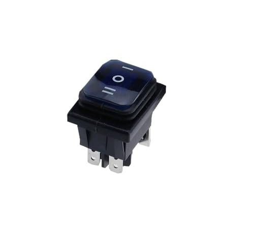 1pc KCD4-203 Interrupteur à bascule étanche 30x22 6 broches à verrouillage 16A 250VAC DPDT ON OFF ON 12V 220V Interrupteur à bouton lumineux LED rouge vert(Blue Light,220V)