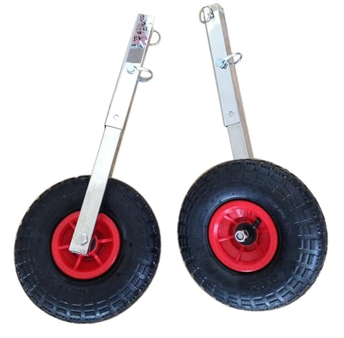 MMYUAK Schlauchboot Räder Hochleistungs-Slip-Rad for das Heck des Bootes, Slipräder for Boote, Dollys und Beiboote(Red)