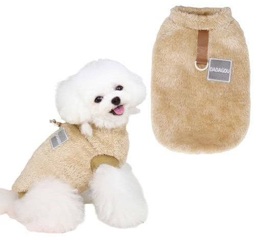 Wintermantel Hund klein,Hundekostüm,Chihuahua Klei,Hunde Pullover Kleine Hund,Hunde Fleece Pullover,Hundes Klamotten,Hundebekleidung Mit D-Ring Hunds Wintermantel Braun,L