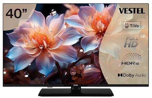 Vestel Fernseher 40 Zoll Smart TV Powered by TiVo Full HD Fernseher, HDR TV mit integriertem Triple-Tuner, LED TV 40FT9740 schwarz