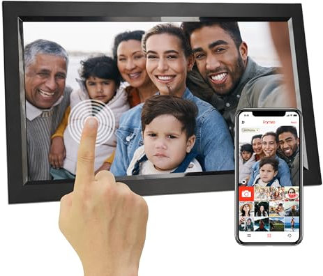Silvergear Cornice per foto digitale da 15,6 pollici | Touch Screen FHD con WiFi | 32 GB di Archiviazione | Cornice digitale di grandi dimensioni con previsioni meteo e musica | Cornici per foto