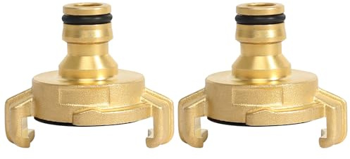 KUHAWL Lot de 2 Embouts Arrosage, Connecteurs Tuyau Arrosage, Raccords Rapides en Laiton pour Tuyau d'Arrosage - Raccord Rapide avec Raccord Mâle 1/2'' - Adaptateur pour Tuyau d'Arrosage