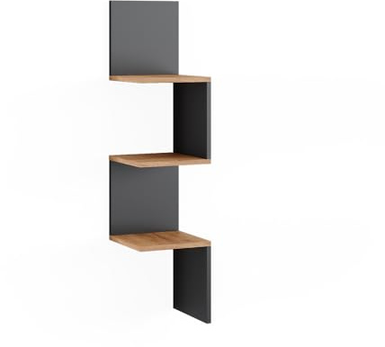 Vicco Eckregal Paolo, Anthrazit, 28 x 116.4 cm | zur Aufbewahrung von Büchern und Dekoration montierbar