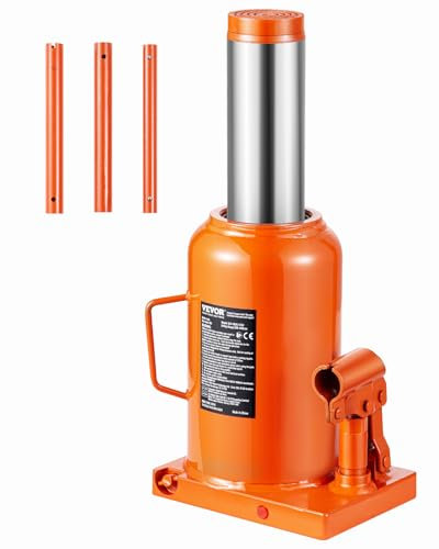 VEVOR Hydraulic Bottle Jack, 50 Ton/110231 lbs Welded Bottle Jack with 11''-17.32'' Lifting Range & 3-Section Long Handle, for Car, Pickup, Truck, RV, Auto Repair, Industrial Engineering