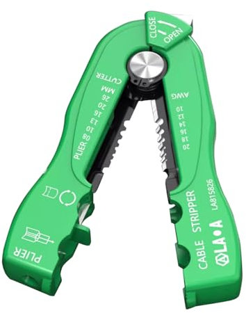 LAOA Pince à dénuder et coupe-câbles professionnelle – Plage de dénudage réglable de 0,8 à 10 mm, lames en acier M390/SK5, pour câbles électriques de 10 mm