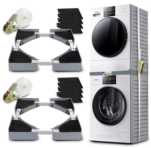 Sichler Haushaltsgeräte Stapelbausatz: 2er-Set Universal-Stapel-Verbindungsrahmen, Waschmaschine & Trockner (Universal-Stapelbausatz, universeller-Zwischenbausatz)