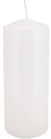 VOSTEEN 4X Stumpenkerze 150/58mm Ø weiß - Kerzen Lange Brenndauer getaucht und mit Brandschutz - Blockkerzen Taufkerze Rohling