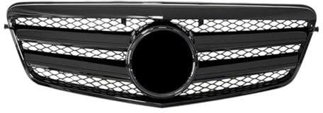 DZSQEGBX Für Mercedes Für Benz E-Klasse W212 E250 E300 E350 E500 E550 Limousine 2009 2010 Auto Kühlergrill Stil Grill W/Emblem Schwarz Glänzend Auto Kühlergrill