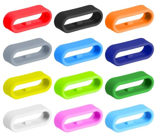 Gtziqa Watch Band Loop, 12 Pcs Colorful Rubber Watch Strap Holder Silicone Multicolor Replacement Watches Band Keeper Security Fastener Rings for Smartwatch Sport Watches Accessories