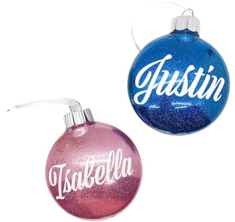 Personalisierte Weihnachtskugeln mit Namen, Weihnachtskugeln (8 cm, mehrfarbig)