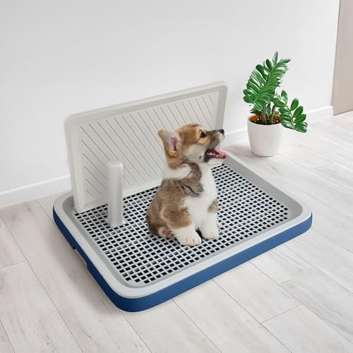 Pawise Dog Potty Training Toilet with Wall Column & Removable Post, Puppy Pad Holder, Pee Pad Tray for Training Pads, Mesh Training Tray for Easy Cleaning ((50 * 39) CM)