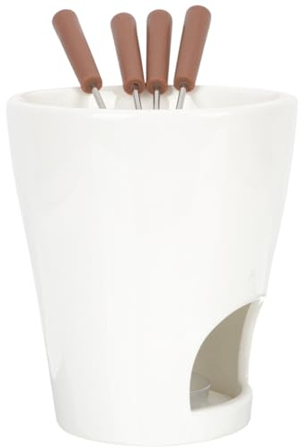 VALICLUD Keramik Fondue Schmelztopf Butter Schokolade Käse Schmelzofen mit Teelicht Warmhalter für Schokofondue und Käsefondue Praktisches Küchenzubehör für Schmelzen und Warmhalten