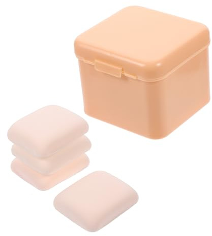Alipis Piumino per Trucco Viso 4 Pezzi Quadrato Set, Spugnetta per Cipria in Polvere Soffice e Durevole, Cuscino Imbottito per Applicazione Uniforme, per Trucco Quotidiano