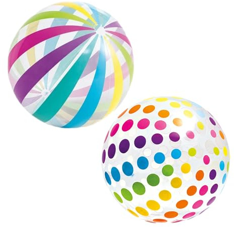 Generico Palloni da Spiaggia - Pallone Gigante Gonfiabile Colorato in PVC da 50 cm per Bambini | Divertenti giocattoli da spiaggia | Giochi interattivi in piscina, nuotatori estivi, in giardino,