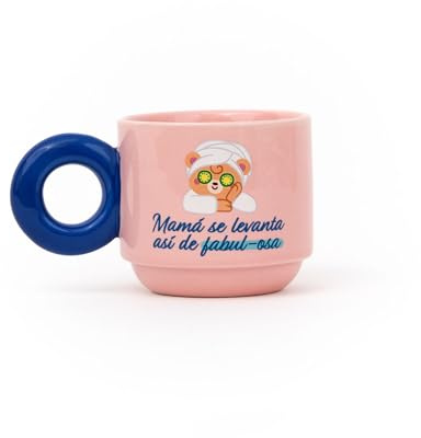 Mr. Wonderful Taza Apilable “Mamá se Levanta Así de Fabulosa” – Taza de Cerámica 330 ml