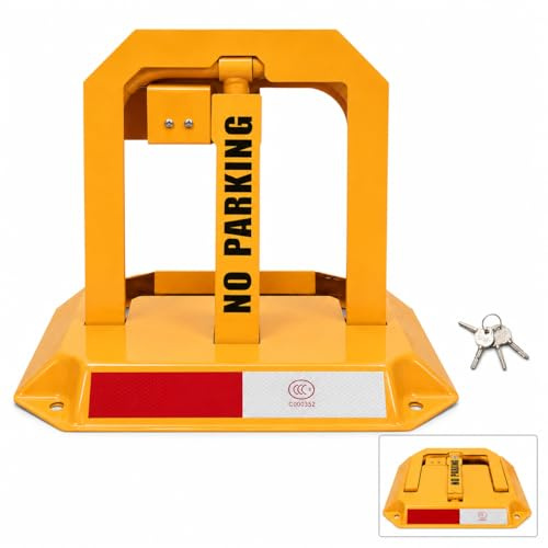 Auto Mercado Recambios Verrouillage pliable pour parking avec clé - Cepos Parking - Barrière de parking sécurité - Sabot pour place de garage - Protection antivol - Bornes pour parking