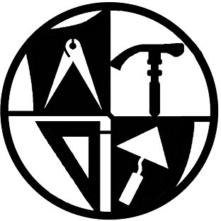 Metall-Design-Dithmarschen Maurer Zunftzeichen in RUND H= 40cm-90cm aus Stahl stark wie das Handwerk der Maurer (90cm)