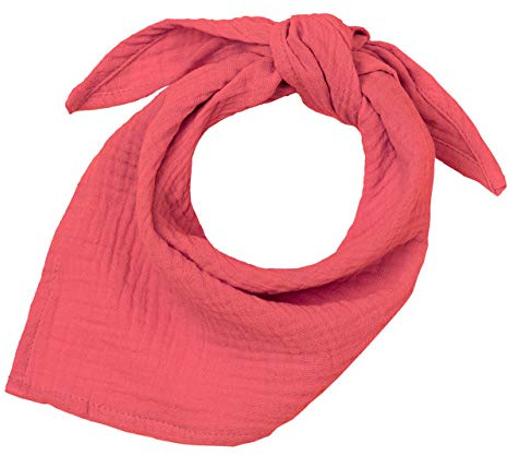 Blausberg Baby - Musselin-Dreieckstuch für Babys als Spuck- Sabbertuch Lätzchen Halstuch zum Knoten (Korall Rot) - alle Materialien OEKO-TEX® Standard 100 zertifiziert - handgefertigt in Hamburg