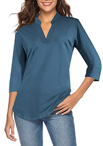 CEASIKERY Camicetta da Donna con Scollo a V Tunica Casual Shirt
