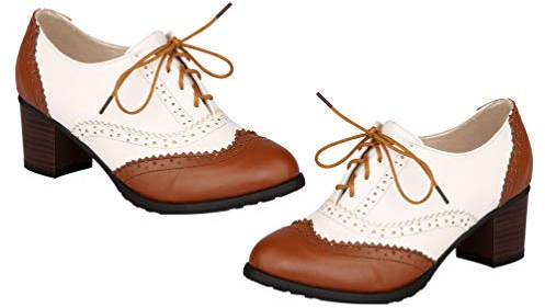 Holibanna Damen Schnürpumps Mit Chunky Blockabsatz Robuste Und Weiche Obermaterialien rutschfest Und Komfortabel Geeignet Für Business Partys Und Alltag