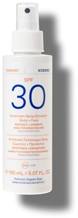 Korres YOGHURT Sonnenschutz Sprüh-Emulsion für Gesicht & Körper SPF30, 150 ml