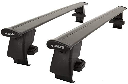 Barre portatutto FARAD AERODYNAMIC BLACK compatibili con ALFA ROMEO STELVIO dal 2017 in poi, portapacchi in alluminio colore nero per auto senza railing sul tetto
