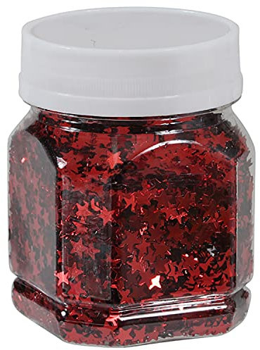 Glittersterne 80g zur Dekoration - Bastelsterne Glitzersterne Weihnachtsdeko - Glitter Farbe Rot