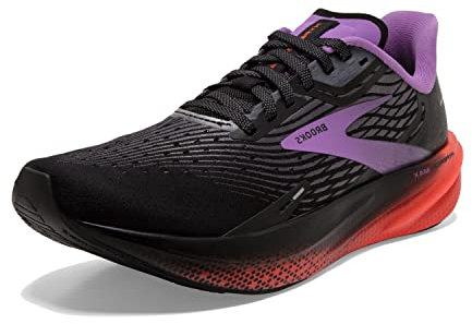 Brooks Women's Hyperion Max Sneaker, Black/Fiesta/Bellflower, 4 UK