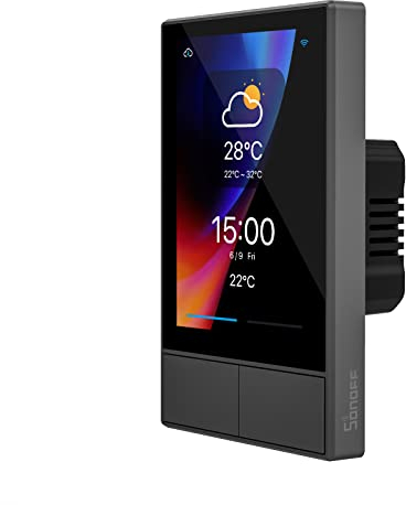 SONOFF NSPanel-US WI-FI interruttore a muro Smart Scene, Smart Light, Temperatura All-in-one touchscreen controllo bidirezionale, compatibile con Google Home, Alexa(Black)