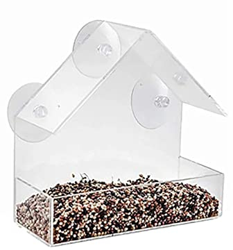 PanHuiWen Vogelfutterspender Fenster Transparent Vogelfutterstation Fensterbank mit Saugnäpfen vogelfutterspender zum aufhängen