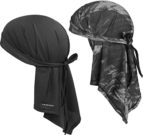 HASAGEI Atmungsaktiv Kopftuch Face Bandana Schnell Trocknend Durag Elastisch Herren Halstuch Sport (Schwarz+Mix)