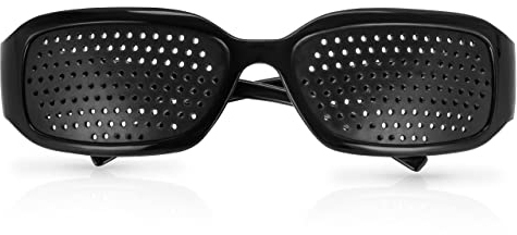 welsberg Lochbrille Rasterbrille für Augentraining und Verbesserung der Sehqualität, Pinhole Glasses, Schwarz