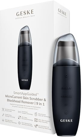 GESKE | SmartAppGuided™ MicroCurrent Skin Scrubber & Blackhead Remover | 9 in 1 | Skincare Tools | Face Cleaning | Anti Aging und Reinigung | Professionelle Gesichtsstraffung | Mitesserentferner