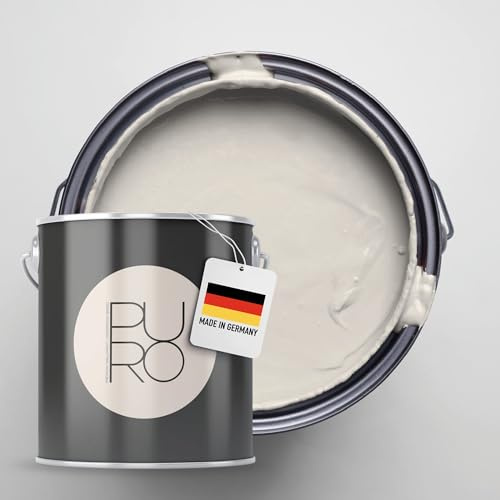 Livingwalls PURO Premium Wandfarbe c1010 - Malerfarbe für Wohnräume und Arbeitszimmer mit sehr hoher Deckkraft - matte hochwertige in Grau - 2,5l
