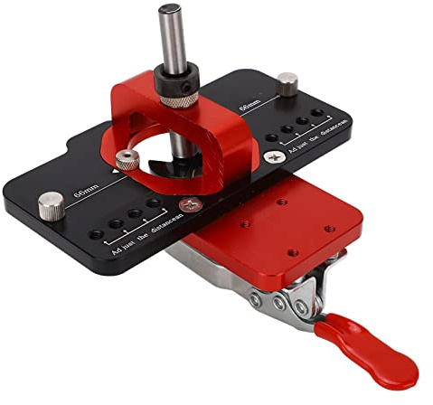 Scharnier Bohrschablone, 35 MM Versteckte Scharnierlehre, Langlebiges Aluminiummaterial, Führungsbohrer Set Zum Bohren Von Türscharnierlöchern, Zum Festklemmen Von 15–25 MM Brettern
