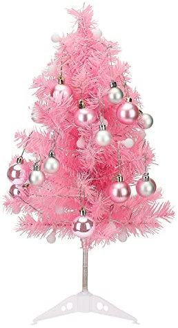 Derefine 2023 Neuer Weihnachtsbaum, Tisch-Weihnachtsbaum, Rosa, Kleiner Weihnachtsbaum Zum Essen, Mini-Tischdekoration, Mini-Weihnachtsbaum (60 cm)(#1)