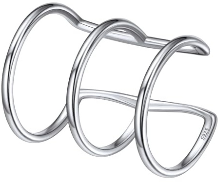 ChicSilver Clip de Oreja Mujer Plata de Ley 925 Ear Cuff Pendientes Falsos No Piercing Regalo Cumpleaños Joyería Delicada Madre Hija