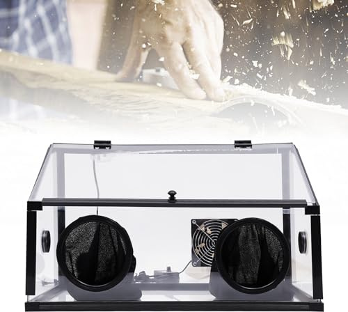 110V Fully Enclosed Dust Box, 30W Fully Enclosed Electric Grinding Table Polisher Dust box w/Fan, for Table Polisher