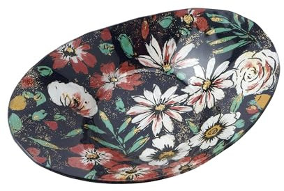 CGB Giftware | Twilight Bloom Glass Large Oval Bowl | in Gift Box | Decorative Bowl | Homeware | New Home Gift | GB07321