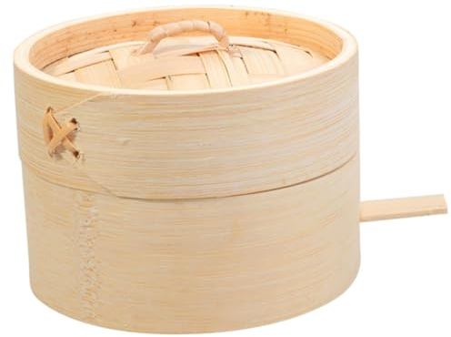 TOPBATHY Wooden Steamer Basket Round Dumpling Steamer Chinese Rack Steam Cooking Accessories Steam Basket for Vegetables Rice Fish Dim Sum Diameter