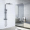 Auralum Colonna Doccia con Miscelatore Termostatico Nera, Colonna Doccia Acciaio Inox Altezza Regolabile 96-130CM, Miscelatore Doccia con 30x30CM Soffione Doccia