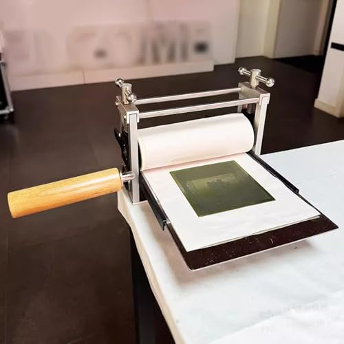 Vituord Kleine Druckmaschine Zum Reiben, Einfache Ätzmaschine, Kupferdruckwerkzeug Für Buchdruck Und Gravur, Reibegröße 9 X 13,4 Zoll, Für Monochromen Druck Und Ätzung