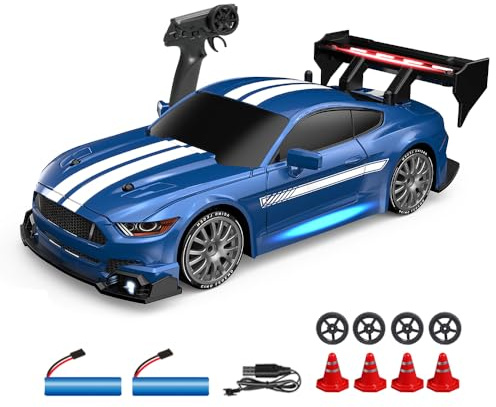 Kodbiby 1:24 Auto Telecomandata, 2,4 GHz RC Drift Car 30KM/H Alta Velocità, Trazione 4WD Con Design Multi-Luce, Adatto a Tutti i Terreni